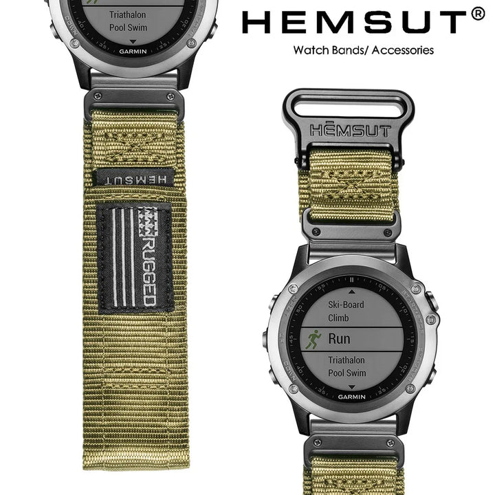 HEMSUT Nylon Sports Strap for Garmin Fenix & Forerunner Series