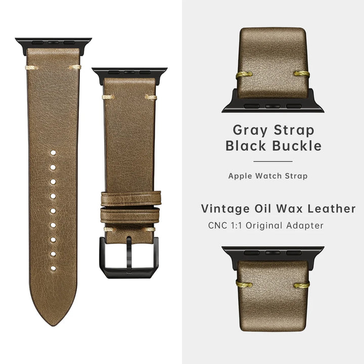 Luxury Leather Watch Strap for Apple Watch, Ultra 49mm, Series 9, 8, 7, 6, SE, 45mm, 44mm, 41mm, 40mm, Accessories Watchband