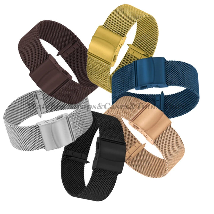 Stainless Steel Milanese Mesh Watch Strap – 12–24mm