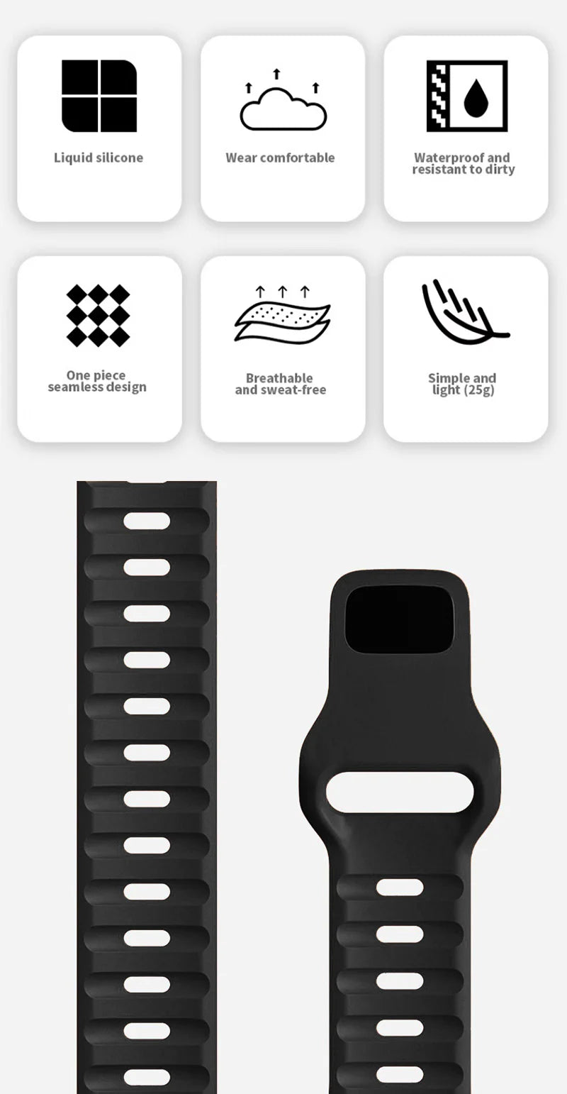 Silicone Apple Watch Band 38–49mm for iWatch Series 3–8 & Ultra