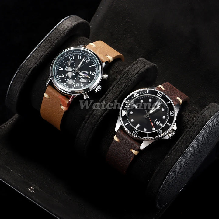 Genuine Cowhide Leather Watch Strap – 18/20/22mm, Vintage, Metal Buckle