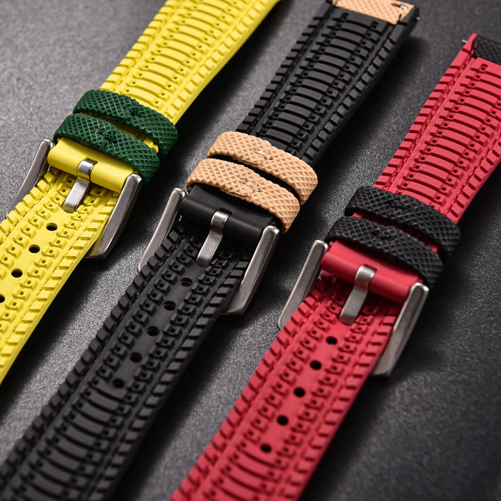 18/20/22/24mm Universal FKM Rubber Strap Waterproof Quick Release Sailcloth Leatehr Watch Band For Longines Seiko Omega IWC Belt
