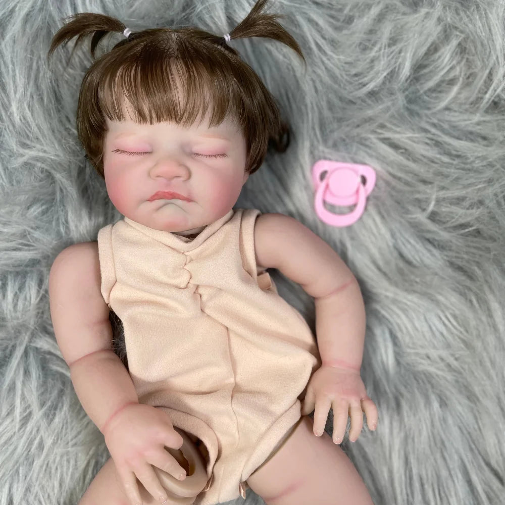 19″ Painted Vinyl Reborn Doll Kit “August” – Sleeping with Rooted Hair & 3D Skin