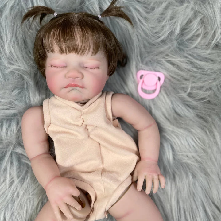 19″ Painted Vinyl Reborn Doll Kit “August” – Sleeping with Rooted Hair & 3D Skin