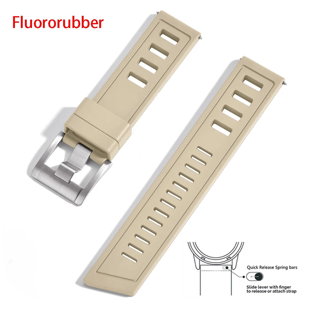 New Design SOFO Fluororubber FKM Watch Strap 20mm 22mm Waterproof Quick Release Watchbands For Each Brand Diving Watches