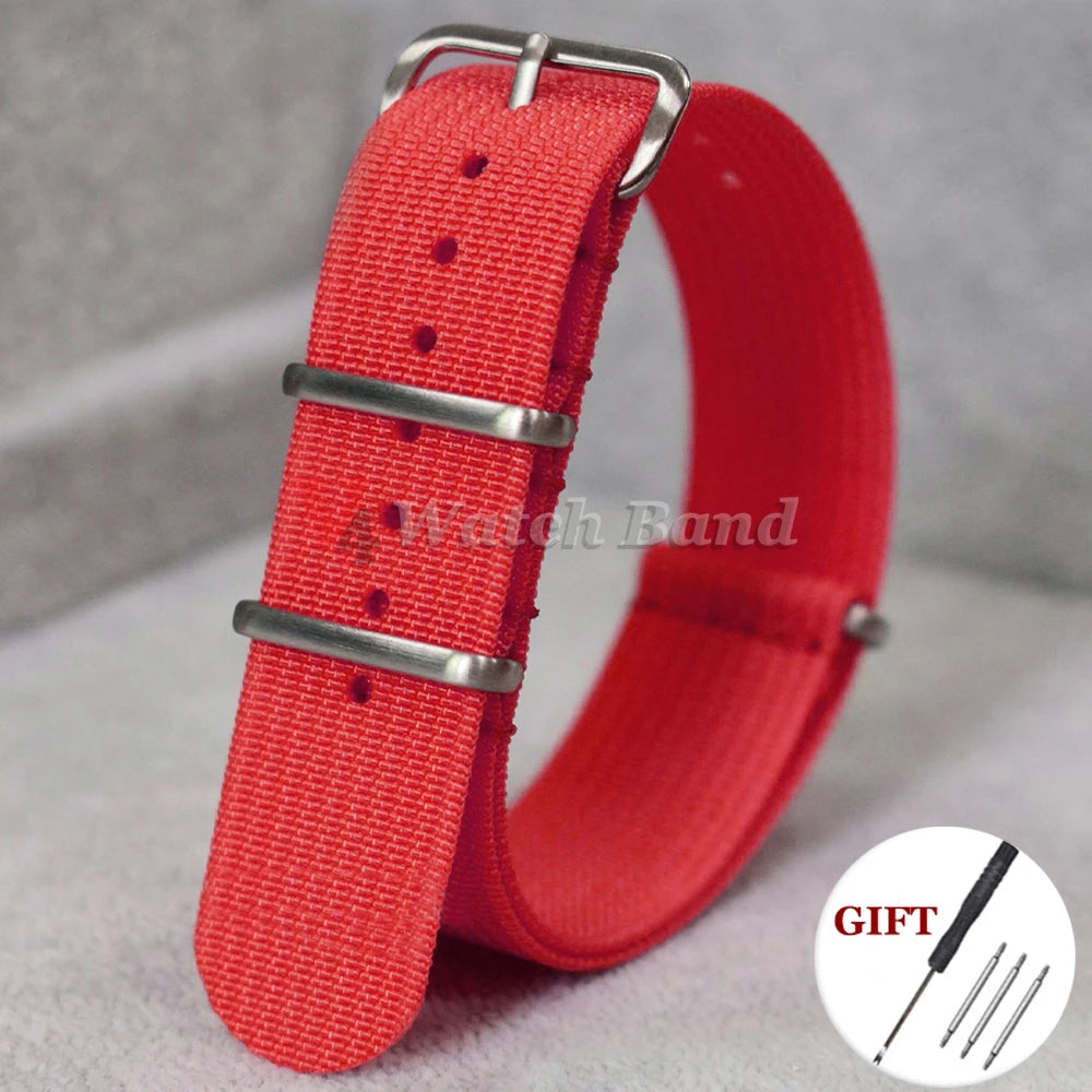 New Ribbed Nylon Watch Band for Omega 20mm 22mm 18mm High Quality Strap for Seiko Military Watchband Army Sport Wrist Bracelet