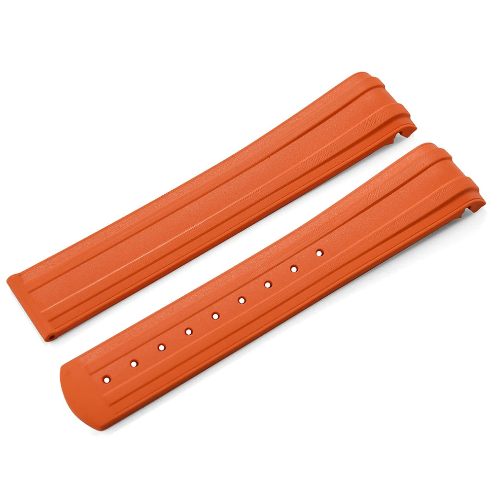 New Design FKM Strap 20mm Fluororubber Curved End For Omega Seamaster 300 PFAS Certification With Original Fold Buckle WatchBand