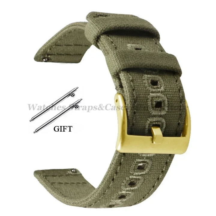 Braided Canvas Watch Strap 18–22mm