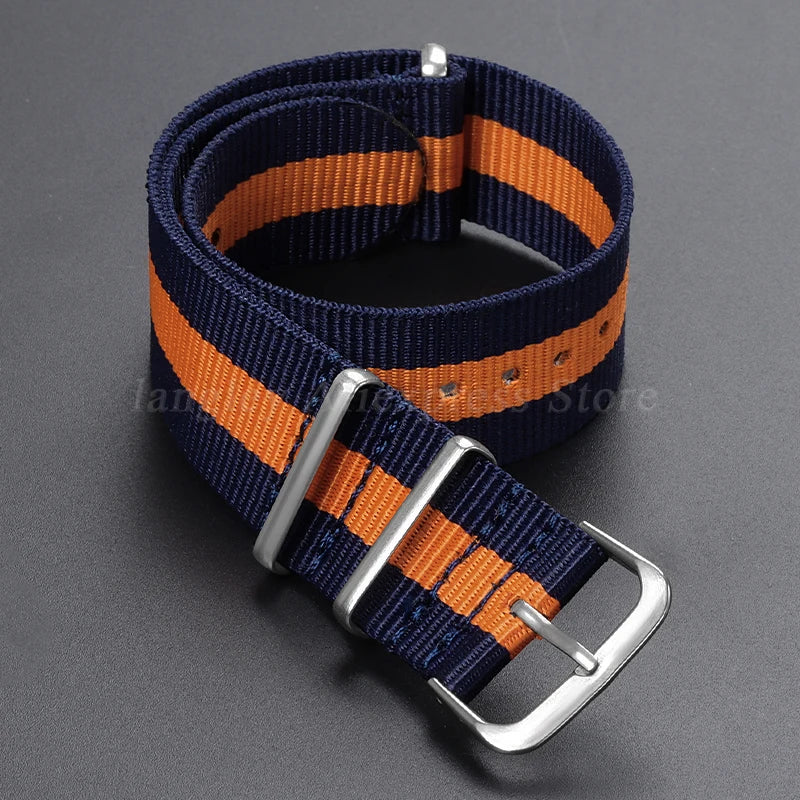 Nylon Army Sport Strap (18–22mm) – Black & Green