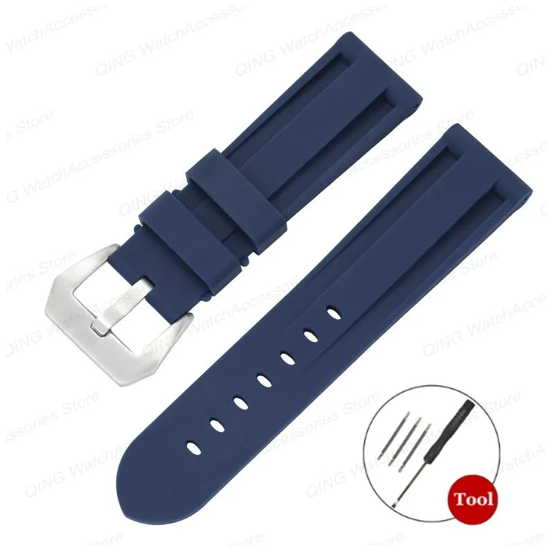 Panerai Silicone Watch Strap – 20–26mm, Waterproof Rubber Band