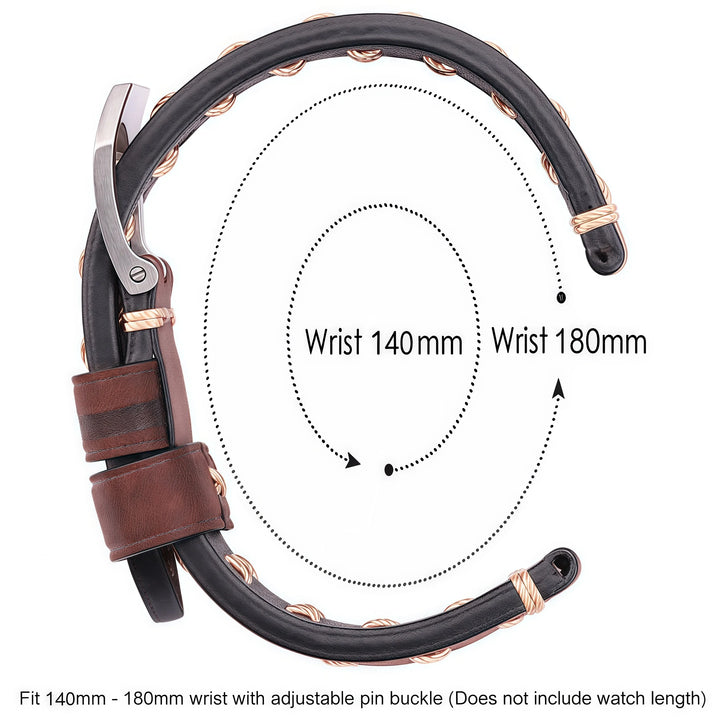 Handmade Genuine Leather Watch Strap 22–24mm with Retro Stainless Steel Buckle