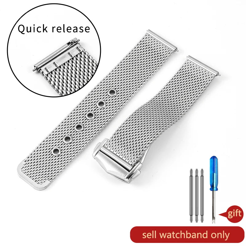 Milanese Mesh Steel Watch Band 20mm for Omega Haima 300