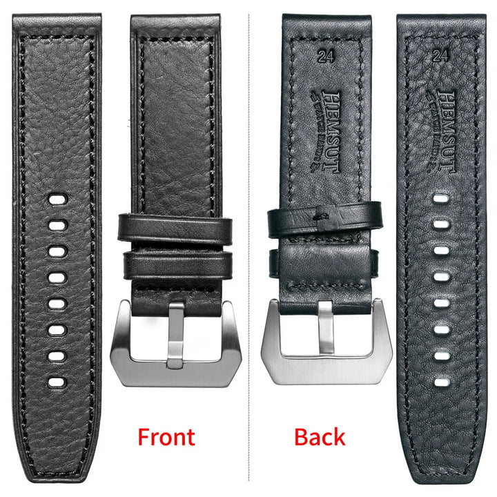 HEMSUT Genuine Leather Watch Band – Retro Handmade Cowhide (20-26mm)