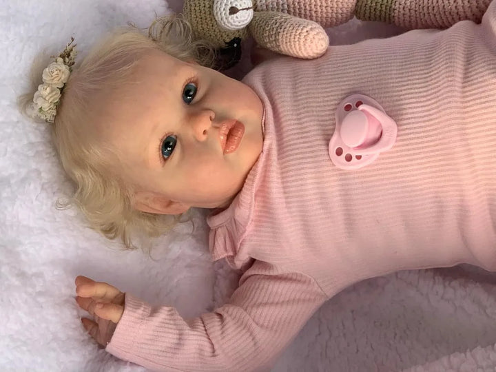 24" Ellie Realistic Toddler Girl Reborn Doll (Soft Touch, Hand‑Rooted Hair)