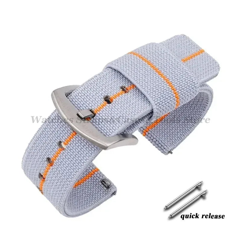 Nylon Watch Band 18mm 20mm 22mm 24mm Woven Elastic Strap for Seiko for Omega Quick Release Wristband Military Men's Sport Bands