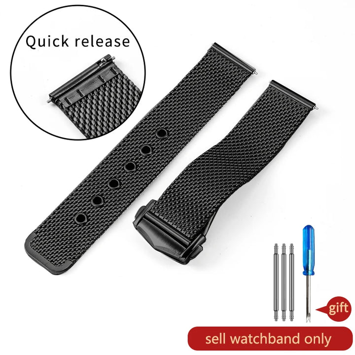 Milanese Mesh Steel Watch Band 20mm for Omega Haima 300