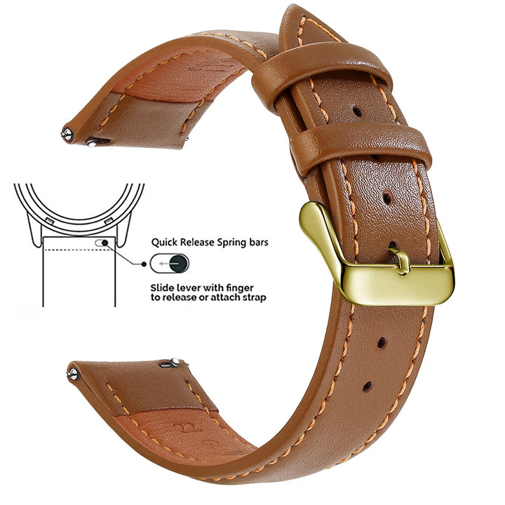 Samco Genuine Leather Watch Band 18–22mm (Quick Release)