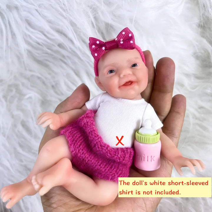 Mini 6 Inch 15CM Lifelike Full Silicone Reborn Baby Charlie Doll Solid Silicone Soft Body Girl Birthday Christmas Gift