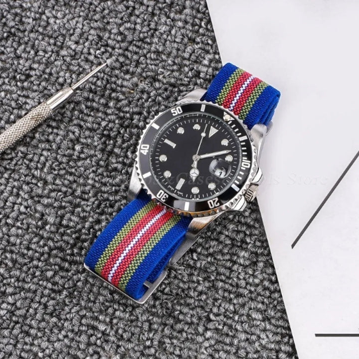 18mm 20mm 22mm Parachute Elastic Nylon Watch Strap for Omega Men Outdoors Sport Army Military Wrist Strap Bracelet Accessories