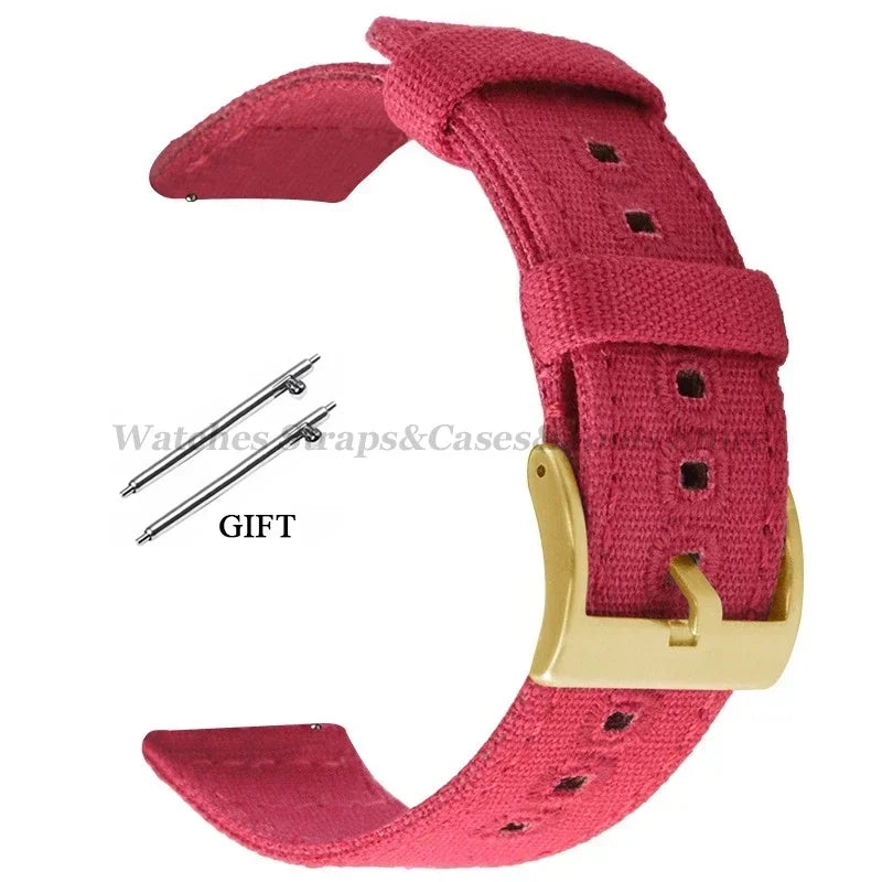 Braided Canvas Watch Strap 18–22mm