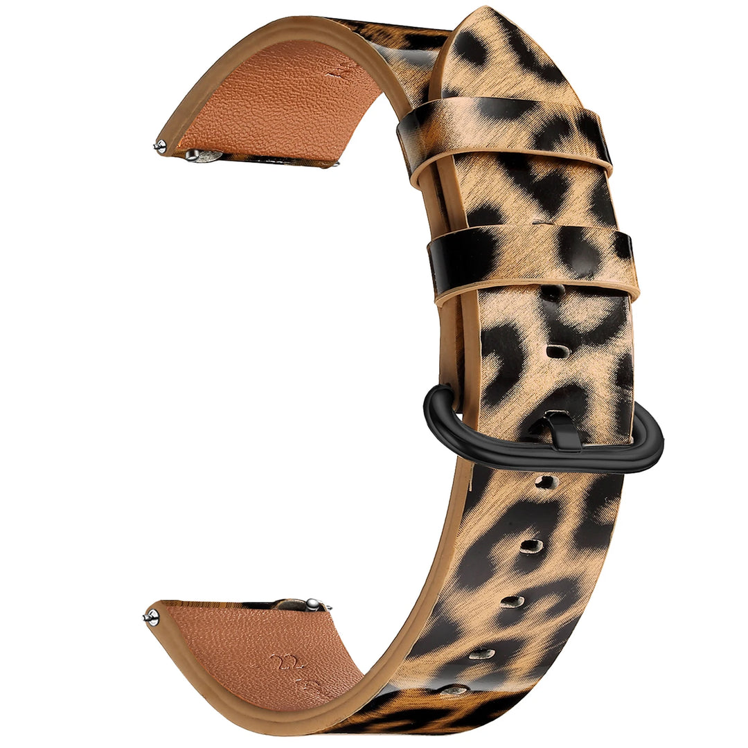 Leopard Print Leather Watch Strap 20/22mm (Quick Release)