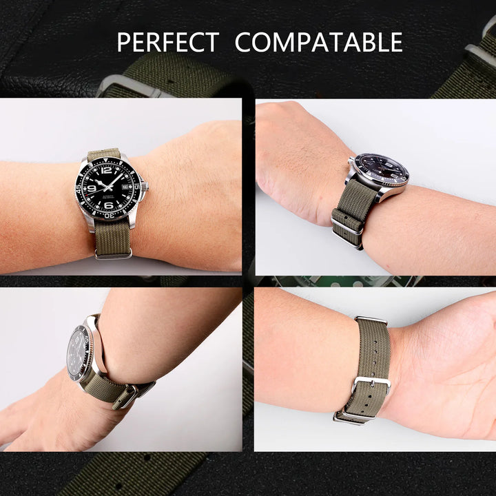 Ribbed Nylon Military Band 18–22mm