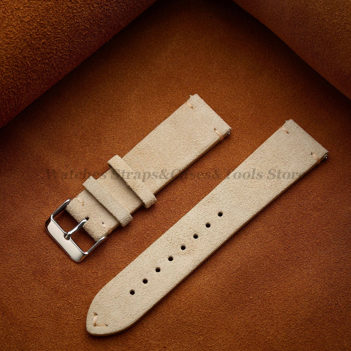 Soft Suede & Calfskin Quick Release Watch Strap for Huawei GT3/GT4 – 14-22mm