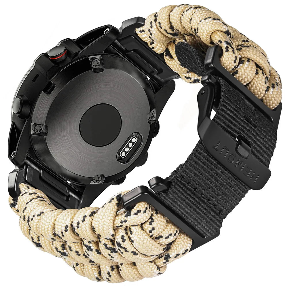 HEMSUT Garmin QuickFit Paracord Nylon Strap (22/26mm)