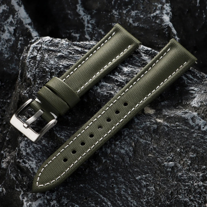 Genuine Sailcloth Watch Band Premium Sailcloth Strap 18mm 19mm 21mm Waterproof Nylon Quick Release Bracelet 20mm 22mm Wristbelt