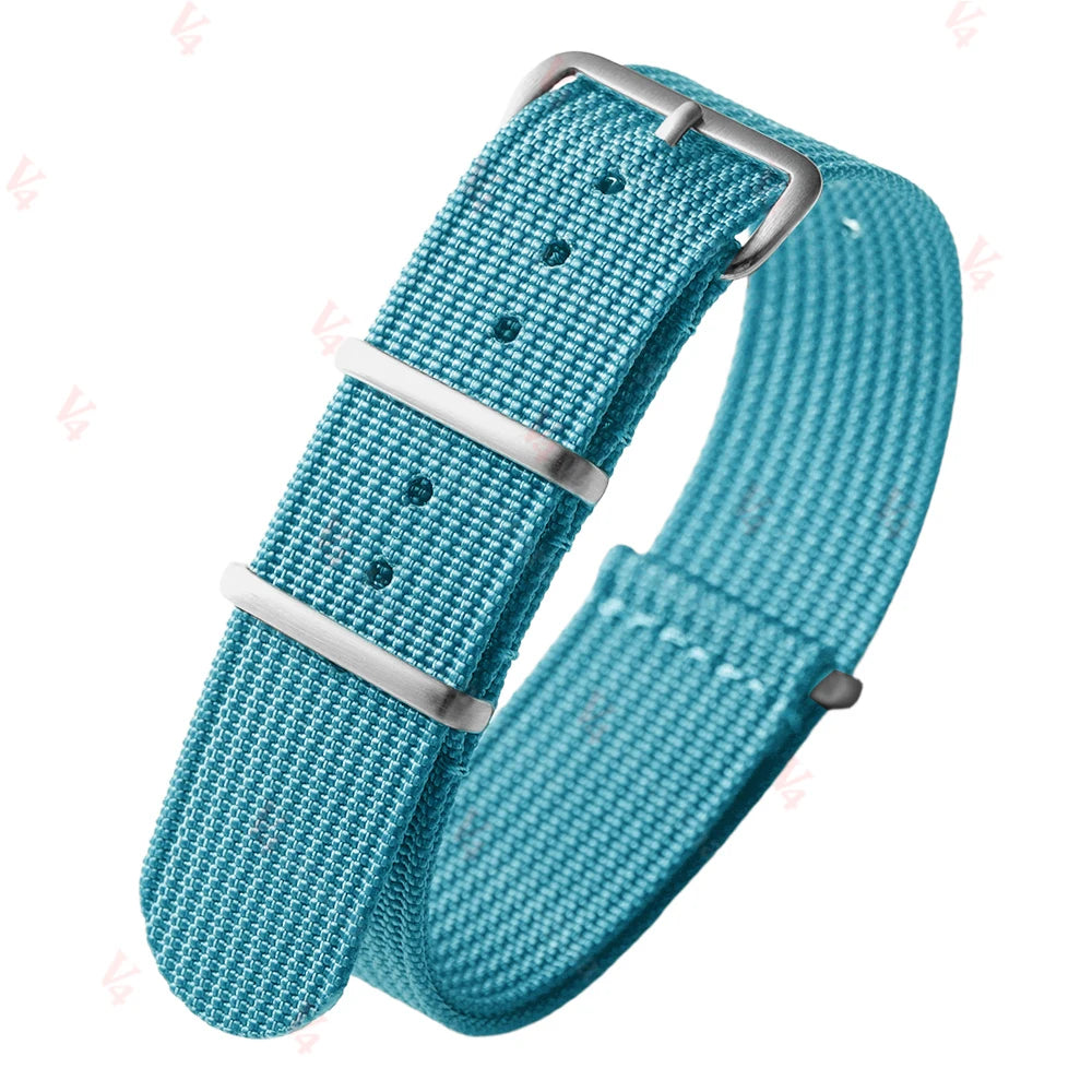 Ribbed Nylon Watch Band 18–22mm (Military Style)