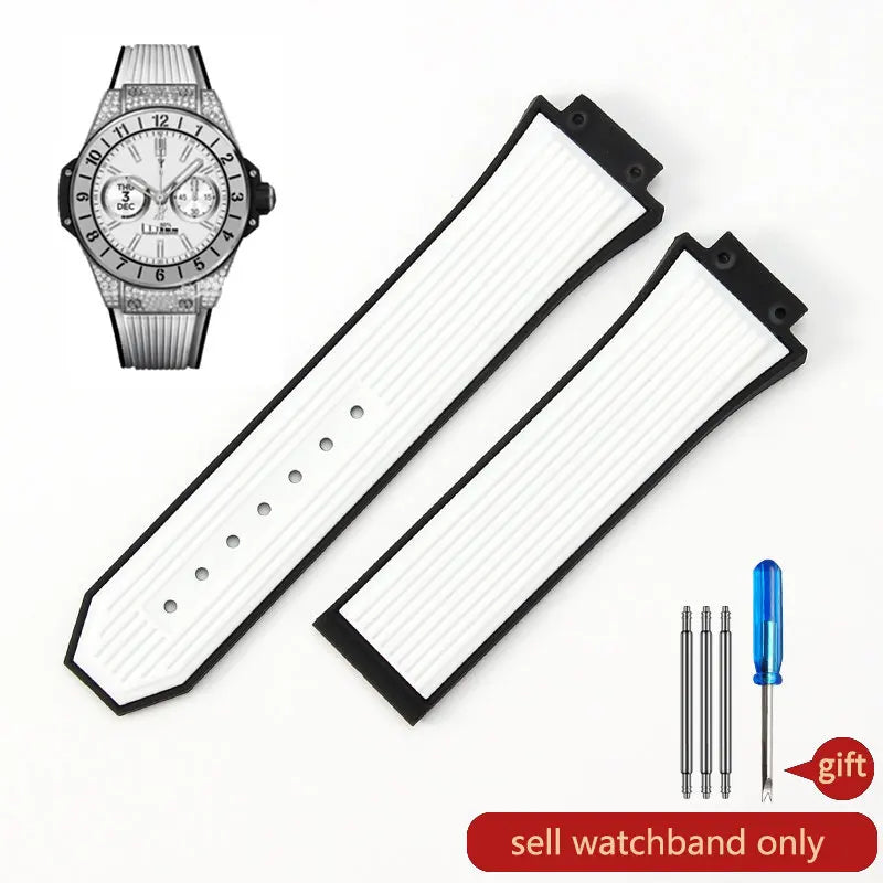 Soft Silicone Watch Band 27×17mm for Hublot Big Bang (Waterproof, Steel