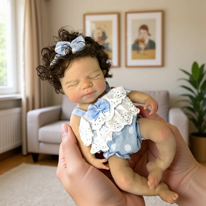 13″ Pascale Silicone Reborn Baby Girl – Curly Hair Open‑Mouth Doll