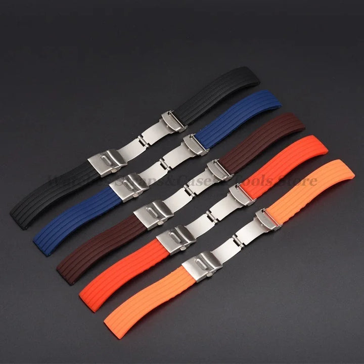 18mm 20mm 22mm 24mm Quick Release Silicone Watchband for Huawei Watch GT4/GT3 46mm for Seiko for Omega for Fossil Rubber Straps