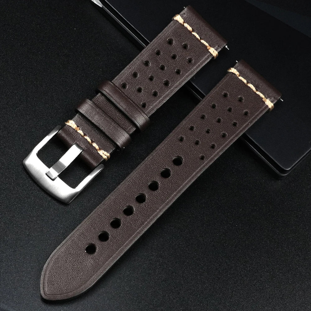 Fashion Quick Release Top Grain Leather Watch Band 20mm 22mm