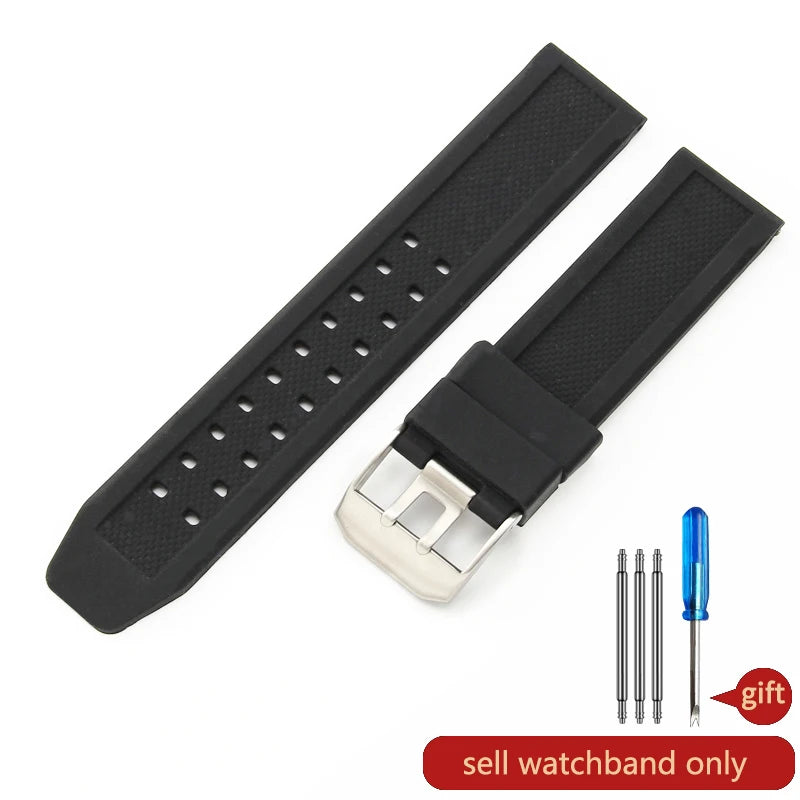 Waterproof Silicone Watch Band 20–23mm for Luminox 3051.BO (Outdoor,