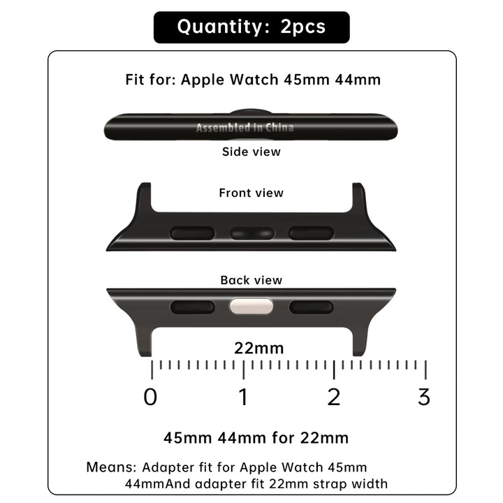 2pcs Apple Watch Ultra 49mm Adapter For Apple Watch Strap Series 9 8 7 SE 45mm 44mm 41mm 40mm Band Stainless Steel Connector