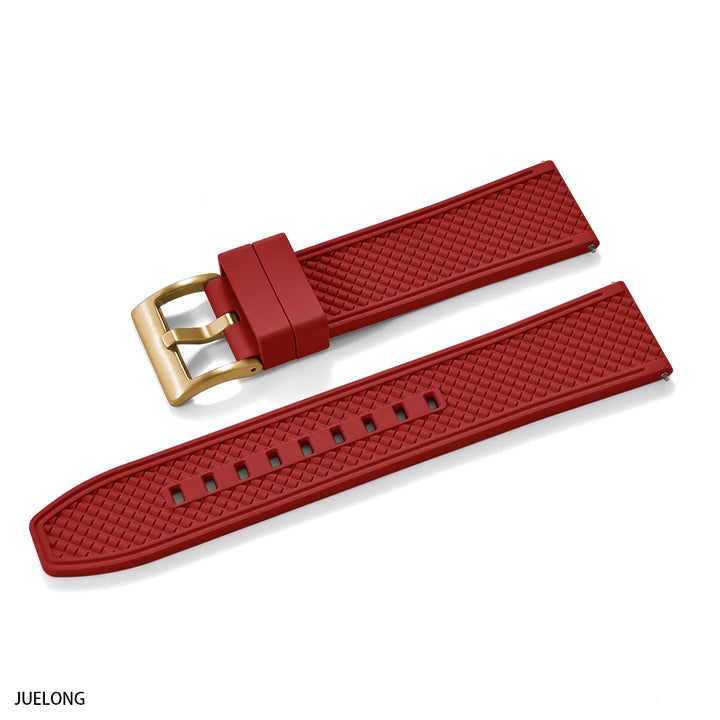 HAISCH Bullet-Shaped FKM Rubber Watch Strap – 18-24mm, Quick Release, Waterproof