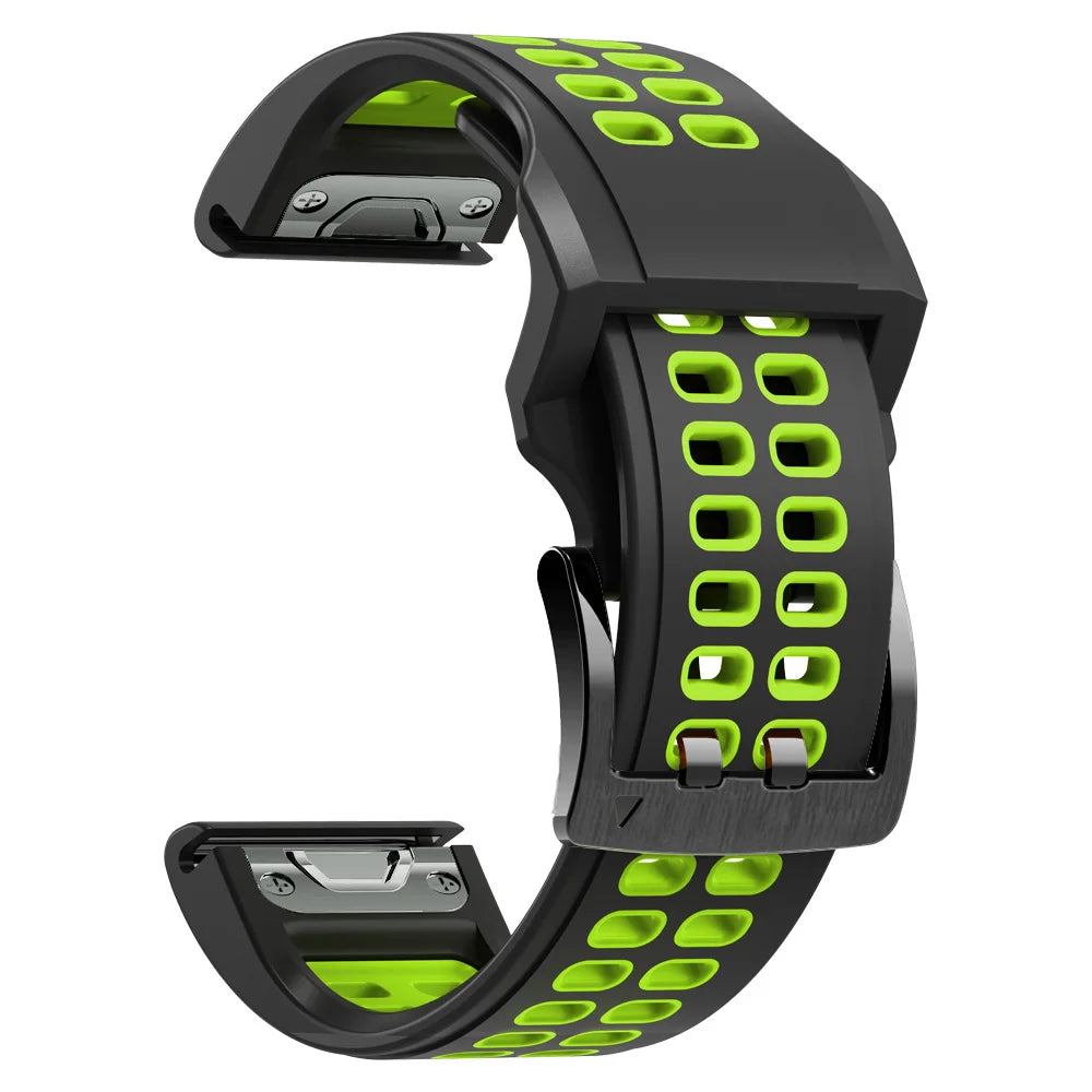 Quick-Release Silicone Strap for Garmin Fenix & Forerunner (22-26mm)