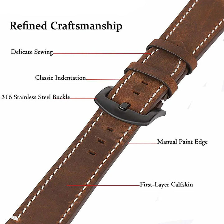 18mm 19mm 20mm 21mm 22mm 24mm Straps Retro Cowhide Watchband for Huawei Gt2/Gt3 Belt Black Yellow Brown Strap for Samsung Galaxy