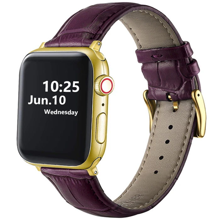 Leather Apple Watch Band (38/42mm, Series 3–6/SE Compatible)