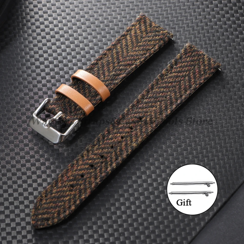 Vintage Leather Nylon Strap (18–22mm) – Quick Release Replacement