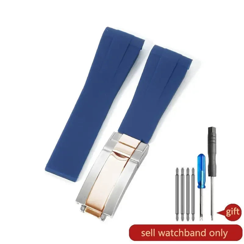 20mm Silicone Rubber Watch Strap for Rolex Models