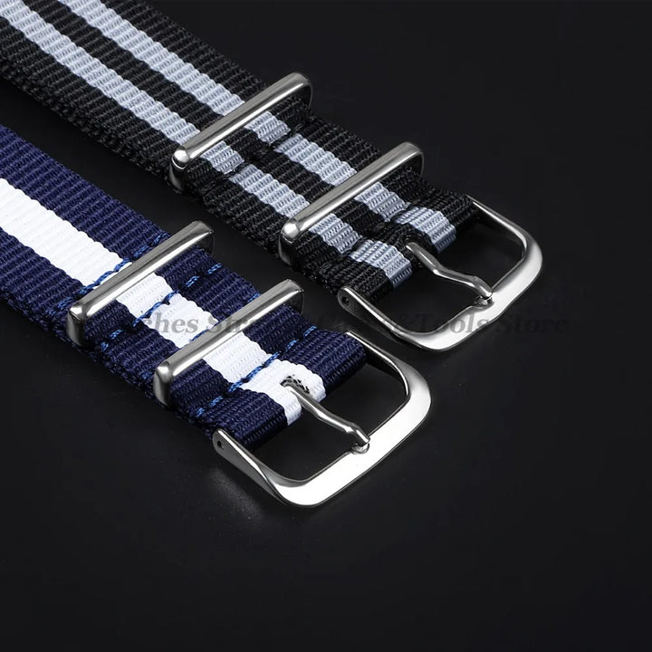 Nylon Army Sport Strap (18–22mm) – Black & Green