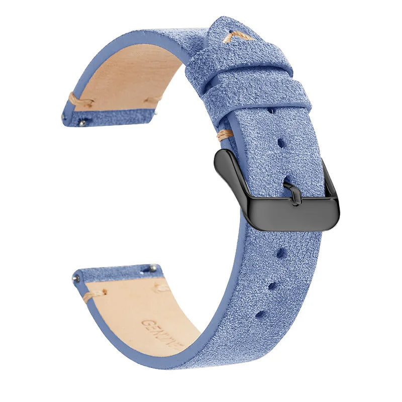 Genuine Leather Quick-Release Watch Strap 14–22mm