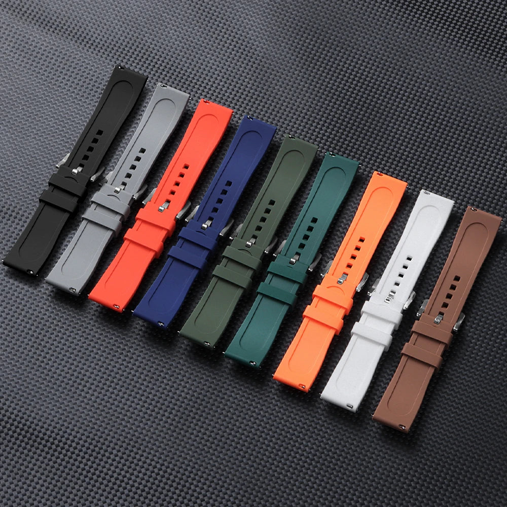 Universal Waterproof Silicone/Rubber Watch Strap 20/22mm