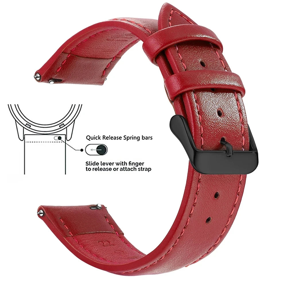 Samco Genuine Leather Watch Band 18–22mm (Quick Release)
