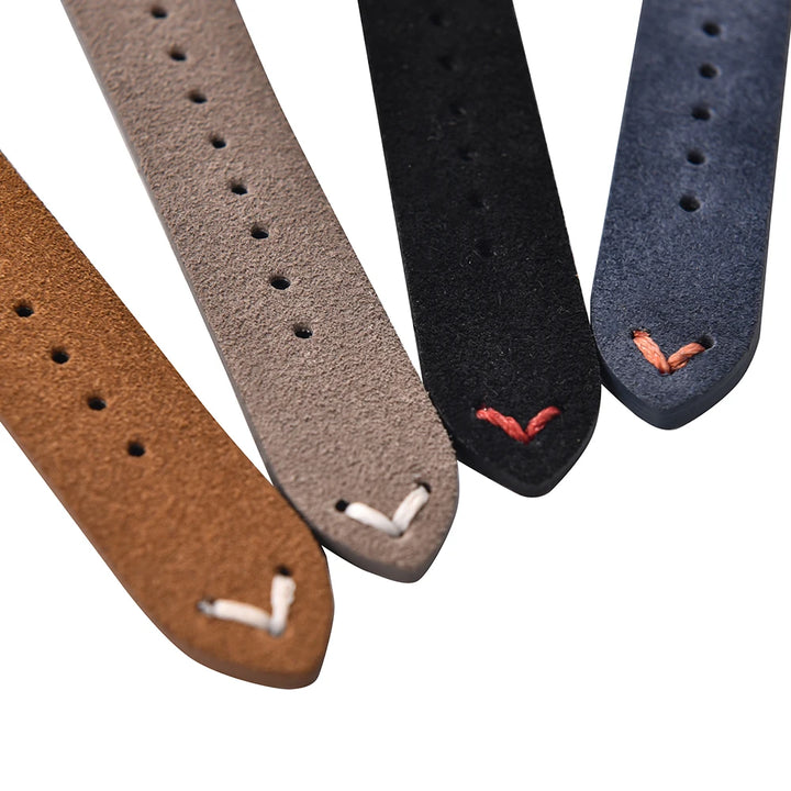 Vintage Suede Leather Quick Release Watch Strap – 20/22mm Brown/Grey