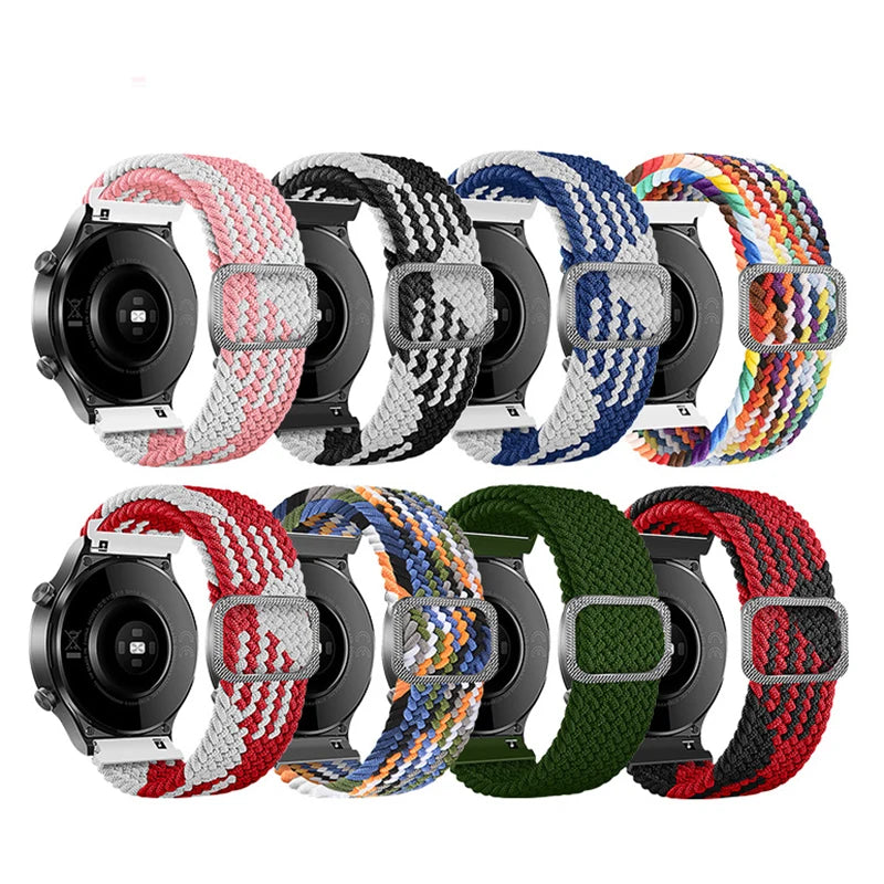 20/22mm Braided Nylon Strap for Realme Watch 2/3 & Amazfit Bip/GTS/GTR