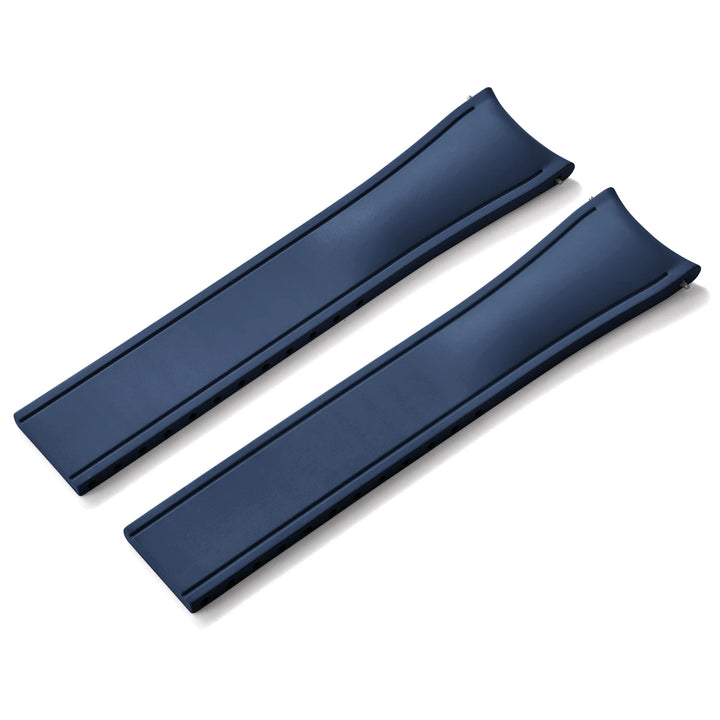 Premium Grade Curved Rubber CTS Strap 20mm 22mm Quick Release Butterfly Buckle Watch Bands FKM Rubber Strap For Cut To Size