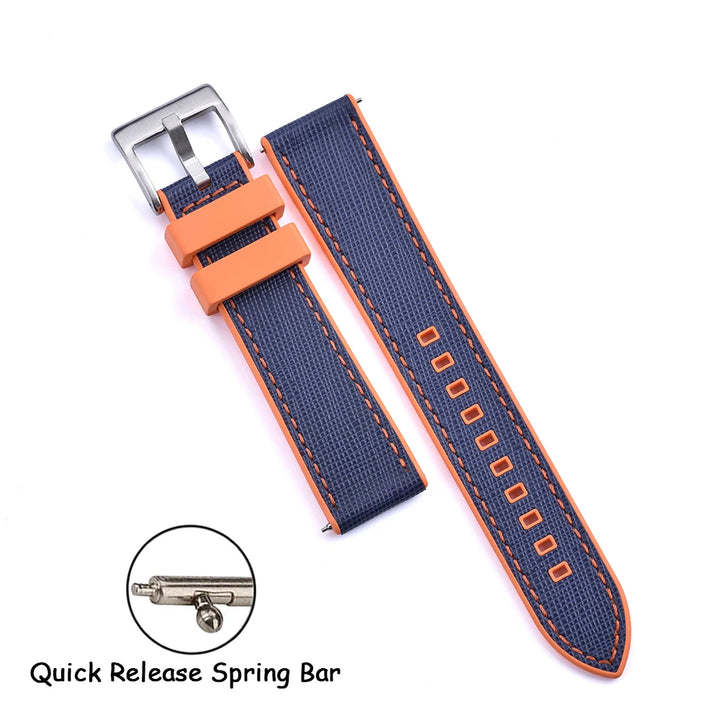 FKM Rubber Strap 20mm22mm Leather Qucik Release Watch Band Universal Women Men Watch Accessories for Omega Seiko Sports Bracelet